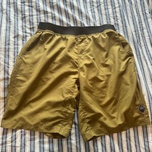 Prana Olive Green Athletic Shorts with Elastic Waistband